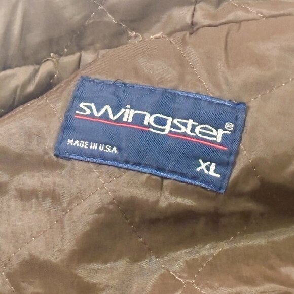 ~~Vintage Swingster Camo Hooded Jacket Button up XL Hunting Gray Bar - Picture 4 of 5